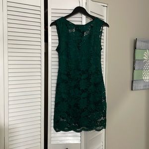 Bebe green lace dress.